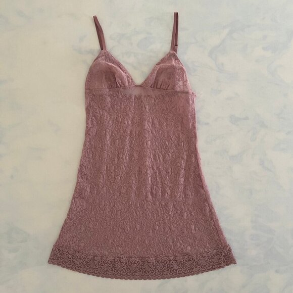 Victoria's Secret Other - Victoria's Secret Mauve Mesh Lace Lingerie Slip Dress